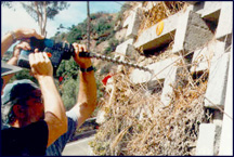 Installing peanuts (sites) in the Dana Point Crib Wall for yearly monitoring